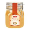 Glas mit Blütenhonig der Marke nectaflor mit Bügelverschluss und Etikett mit Blumenmotiv