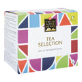 Bunte Verpackung mit dem Schriftzug 'SWISS ALPINE HERBS TEA SELECTION BIO ALPENKRÄUTERTEE' und Bio Suisse-Logo