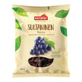 Packung Sultaninen der Marke nectaflor mit Traubenabbildung und Sichtfenster