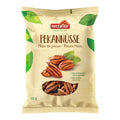 Gelbe Verpackung von Nectaflor Pekannüssen mit Pekannüssen und Sichtfenster mit Pekannüssen.