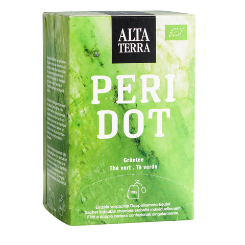 Hellgrüne Teebox mit Peridot Muster