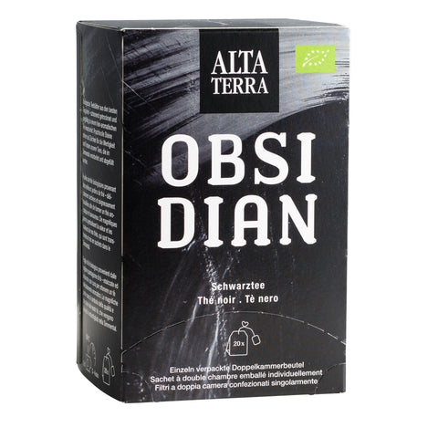 Schwarze Tee Verpackung mit Obsidian Muster