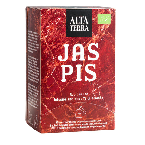 Rote Teebox mit Jaspis muster