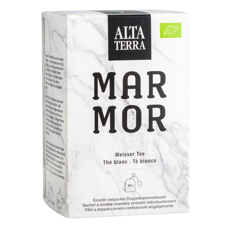 Weisse Teebox mit Marmor Muster