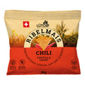 Rote Verpackung mit Ribelmais Chili Tortilla Chips von Lütolf.