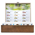 Holzbox mit assortierten Bio-Tees von Swiss Alpine Herbs.