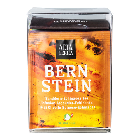 Orange Teebox mit Bio-Tee Bernstein von Alta Terra.